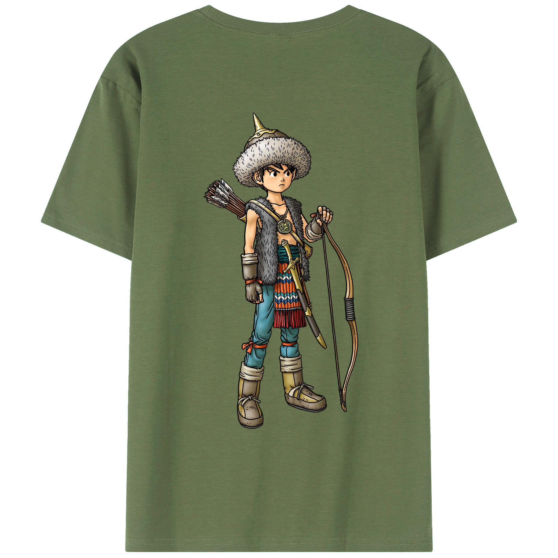 （画像用） ドラゴンクエスト Doragon Kuesuto Dragon Quest 綿100％ メンズ半袖Tシャツ（バックプリント） 通気性
